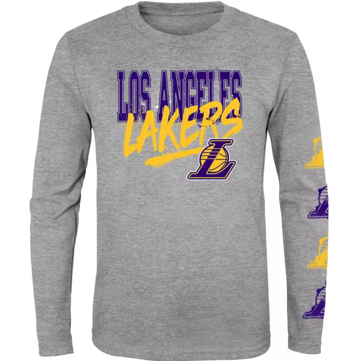 Outerstuff Los Angeles Lakers Youth Spray Ball Sublimated Hooded Sweatshirt 23 / L